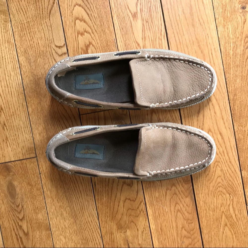 Leather slip-on boat shoes